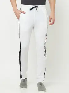 Octave Men White Solid Cotton Track Pant