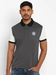 Royal Enfield Men Black & Grey Polo Collar T-shirt