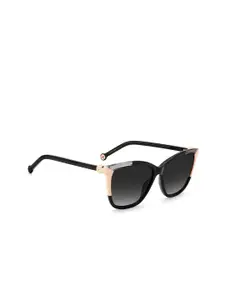 Carolina Herrera Women Grey Lens & Black Rectangle Sunglasses UV Protect 205097KDX589O