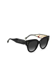 Carolina Herrera Women Grey Lens & Black Round Sunglasses with UV Protected Lens