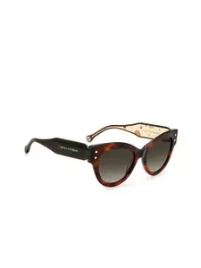Carolina Herrera Women Brown Lens & Brown Cateye Sunglasses 20497305L54HA