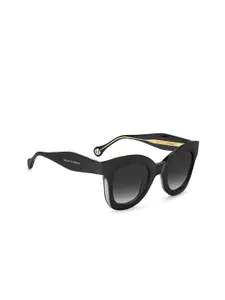 Carolina Herrera Women Grey Lens & Black Oval Sunglasses 20511008A489O