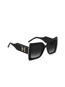 Carolina Herrera Women Grey Lens & Black Square Sunglasses with UV Protected Lens