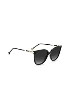 Carolina Herrera Women Grey Lens & Black Cateye Sunglasses with UV Protected Lens
