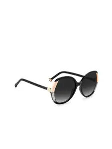 Carolina Herrera Grey Lens & Black Round Sunglasses with UV Protected Lens 205096KDX589O
