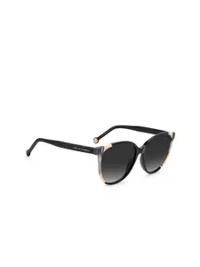 Carolina Herrera Women Grey Lens & Black Round Sunglasses 204999KDX589O