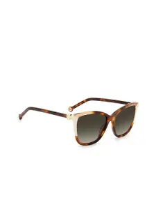 Carolina Herrera Women Brown Lens & Brown Rectangle Sunglasses with UV Protected Lens