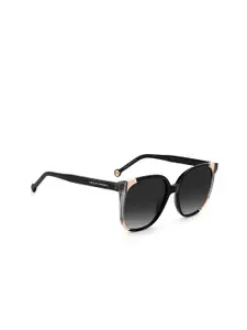 Carolina Herrera Women Grey Lens & Black Oversized Sunglasses with UV Protected Lens