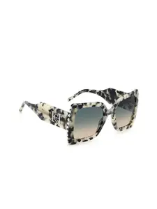 Carolina Herrera Women Brown Lens & White Square Sunglasses with UV Protected Lens