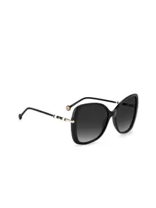 Carolina Herrera Grey Lens & Black Square Sunglasses with UV Protected Lens 205047807589O
