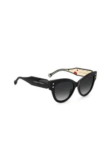 Carolina Herrera Women Grey Lens & Black Cateye Sunglasses with UV Protected Lens