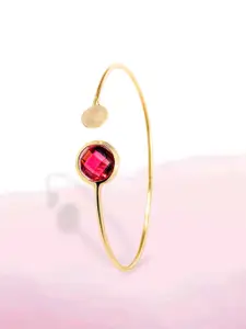 Mikoto by FableStreet Gold-Plated Red Quartz Cuff Bracelet