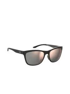 UNDER ARMOUR Women Gold Lens & Black Square Sunglasses UV Protected Lens 2047633H2550J