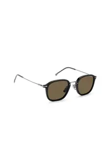 Carrera Men Brown Lens & Black Round Sunglasses with Polarised and UV Protected Lens