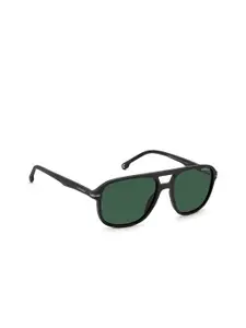 Carrera Men Green Lens & Black Square Sunglasses with Polarised and UV Protected Lens