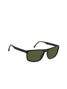 Carrera Men Green Lens & Black Rectangle Sunglasses with Polarised and UV Protected Lens