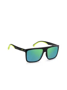 Carrera Men Green Lens & Black Browline Sunglasses with UV Protected Lens 2048697ZJ58Z9