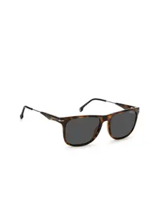 Carrera Men Grey Lens & Brown Rectangular Sunglasses with UV Protected Lens