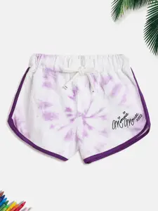 Lil Tomatoes Girls Purple Printed Minnie Mouse Cotton Outdoor Shorts