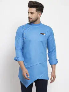 Kaifoo Men Blue Asymmetric Kurta