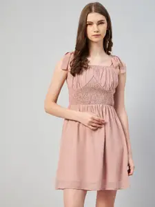 RARE Pink Shoulder Strap Smocked Fit & Flare Dress