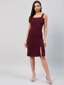 RARE Burgundy Shoulder Straps Sheath Dress