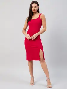 RARE Red Shoulder Strap Sheath Dress