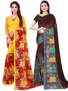 KALINI Pack Of 2 Pure Georgette Sarees