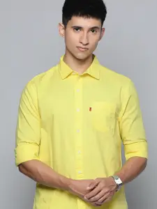 Levis Men Yellow Slim Fit Casual Shirt