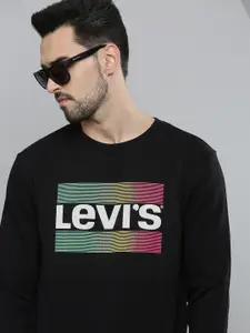 Levis Men Navy Blue Printed Sweatshirt