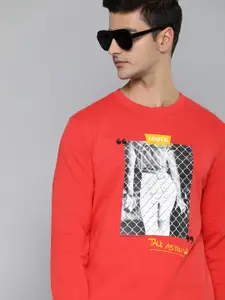 Levis Men Red Graphic Printed Sweatshirt