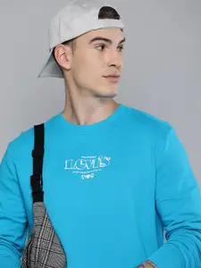 Levis Men Blue Brand Logo Printed Pure Cotton Sweatshirt