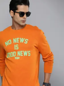 Levis Men Orange Printed Sweatshirt
