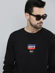 Levis Men Black Printed Sweatshirt