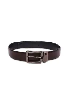 Belwaba Men Black & Brown Leather Reversible Belt