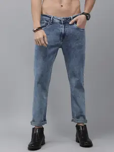The Roadster Lifestyle Co Men Light Blue Slim Fit Mid-Rise Acid Wash Stretchable Jeans
