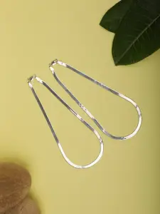 Arte Jewels Set Of 2 Sterling Silver Flat Snake Anklet