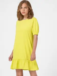 ONLY Yellow A-Line Cotton Dress