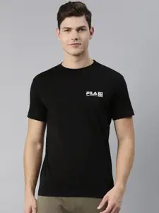FILA Men Black Pure Cotton T-shirt