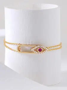 MINUTIAE Women Gold-Plated & White Brass Link Bracelet