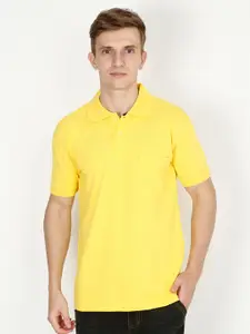 Fleximaa Men Yellow Polo Collar T-shirt