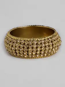 I Jewels Gold-Plated Stone Studded Bangle