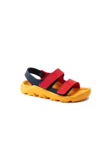 Birkenstock Boys Red & Yellow Colourblocked Mogami Narrow Width Sports Sandals