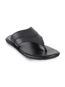 Mochi Men Black Leather Comfort Sandals