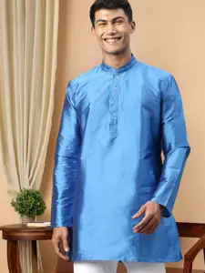 TATTVA Men Blue Solid Kurta