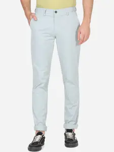 JADE BLUE Men Grey Slim Fit Wrinkle Free Casual Trousers