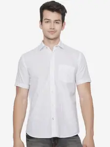 Greenfibre Men White Slim Fit Pure Cotton Casual Shirt