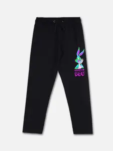 Kids Ville Girls Black Bugs Bunny Printed Cotton Lounge Pants