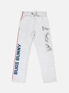 Kids Ville Boys Grey Bugs Bunny Printed Cotton Lounge Pants