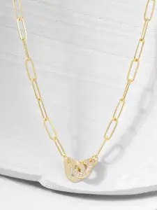 MINUTIAE Women White Brass Gold-Plated Link Necklace
